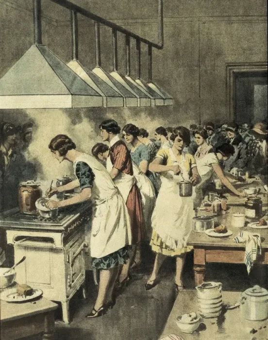 Framed Print : Kitchen contest for young servants (1931). Illustration Framed Print : Kitchen contest for young servants (1931). Illustration