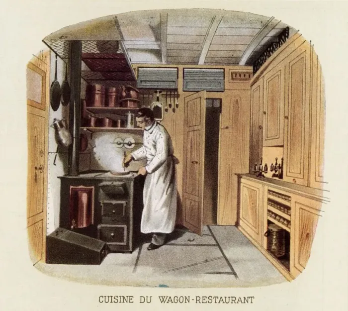 Framed Print : The kitchen of the dining car on the Kiev-Odessa line. Date: 1864 Framed Print : The kitchen of the dining car on the Kiev-Odessa line. Date: 1864