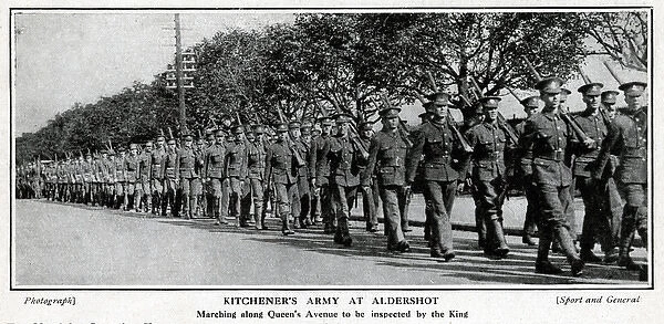 Kitcheners army recruits at Aldershot, WW1