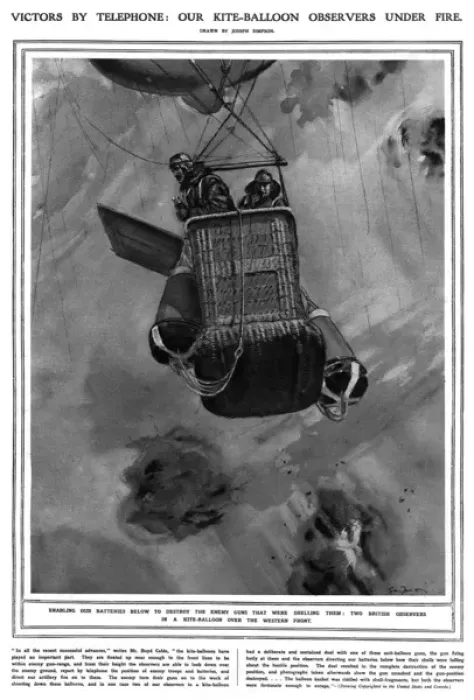 Framed Print : Kite Balloon Observers under fire Framed Print : Kite Balloon Observers under fire