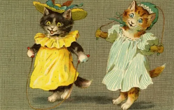 Framed Print : Kittens skipping by g h Thompson Framed Print : Kittens skipping by g h Thompson