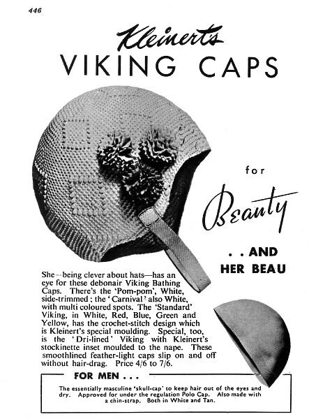 Kleinerts viking caps advertisement