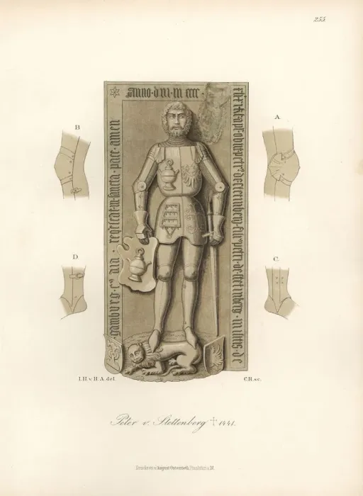 Framed Print : Knight in armour from the 15th century with heraldic shield and helmet Framed Print : Knight in armour from the 15th century with heraldic shield and helmet