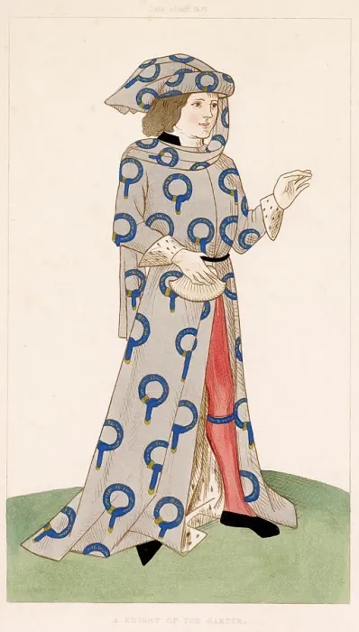 Framed Print : A knight of the Garter in the costume worn during medieval times. Date: circa 1470 Framed Print : A knight of the Garter in the costume worn during medieval times. Date: circa 1470
