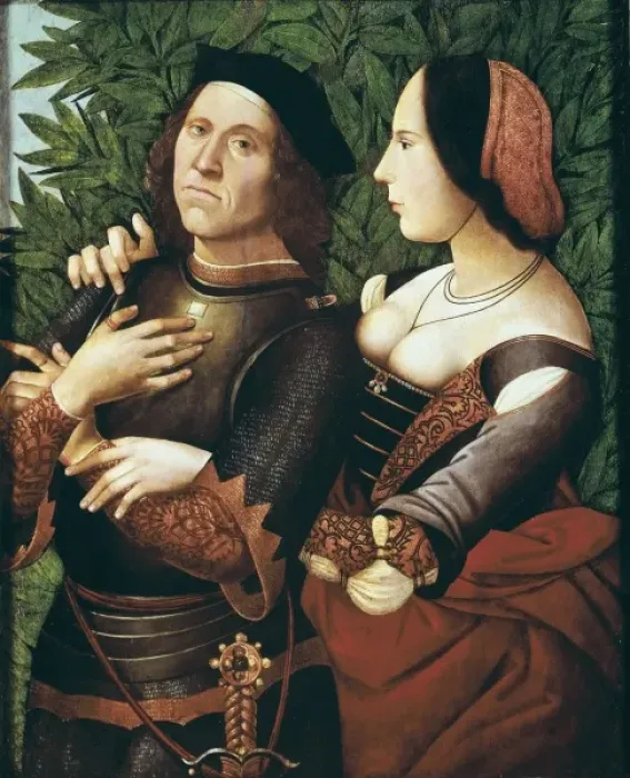 Framed Print : Knight and lady. 15th c. Ferrara school. Renaissance Framed Print : Knight and lady. 15th c. Ferrara school. Renaissance
