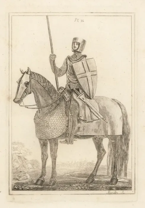 Framed Print : Knight or man at arms in armour of the time of King Henry II Framed Print : Knight or man at arms in armour of the time of King Henry II