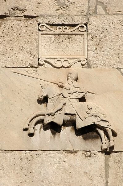 Knight with shield and spear. Pula. Croatia