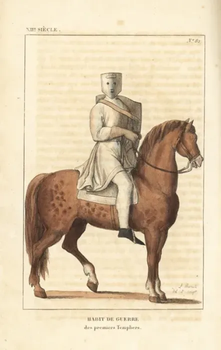 Framed Print : Knight Templar in combat uniform, 12th century Framed Print : Knight Templar in combat uniform, 12th century