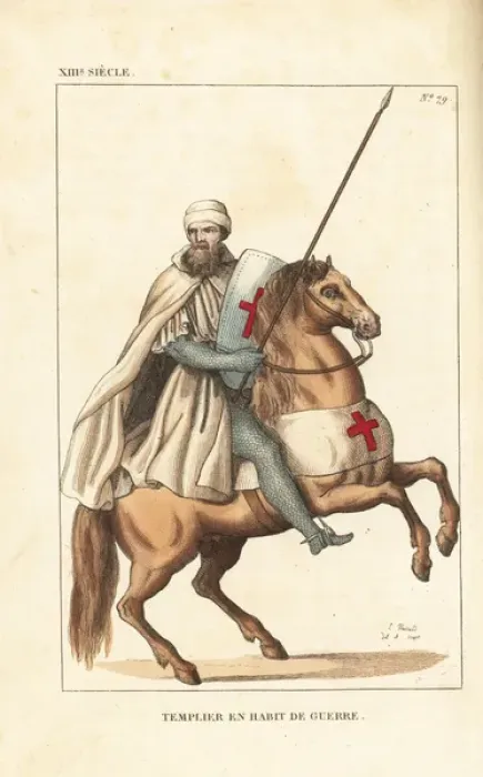 Framed Print : Knight Templar in combat uniform, 13th century Framed Print : Knight Templar in combat uniform, 13th century