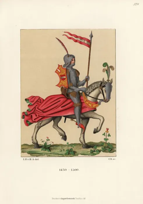 Framed Print : Knightly costume of the 15th century Framed Print : Knightly costume of the 15th century