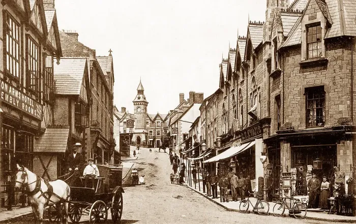 Framed Print : Knighton Broad Street early 1900s Framed Print : Knighton Broad Street early 1900s
