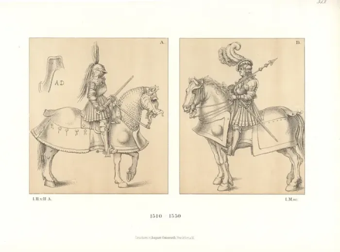 Framed Print : Knights on horseback, first half of the 16th century Framed Print : Knights on horseback, first half of the 16th century