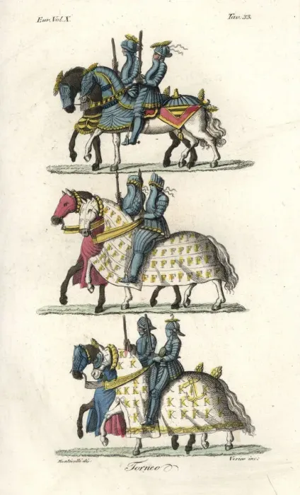 Framed Print : Knights in jousting armour at a medieval tournament Framed Print : Knights in jousting armour at a medieval tournament