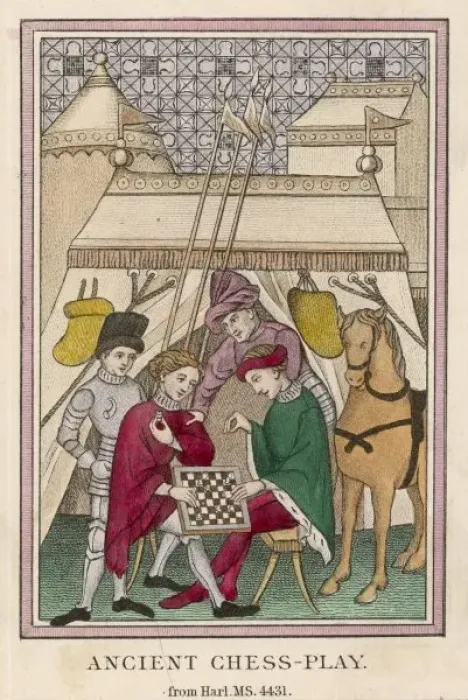 Framed Print : Knights Play Chess Framed Print : Knights Play Chess
