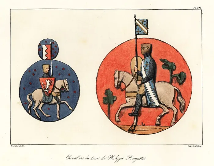 Framed Print : Knights of the time of King Philip II of France, 1165-1223 Framed Print : Knights of the time of King Philip II of France, 1165-1223