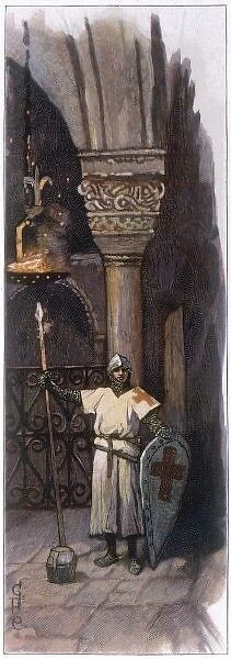 Knights Vigil. A Crusader keeps vigil at the Holy Sepulchre