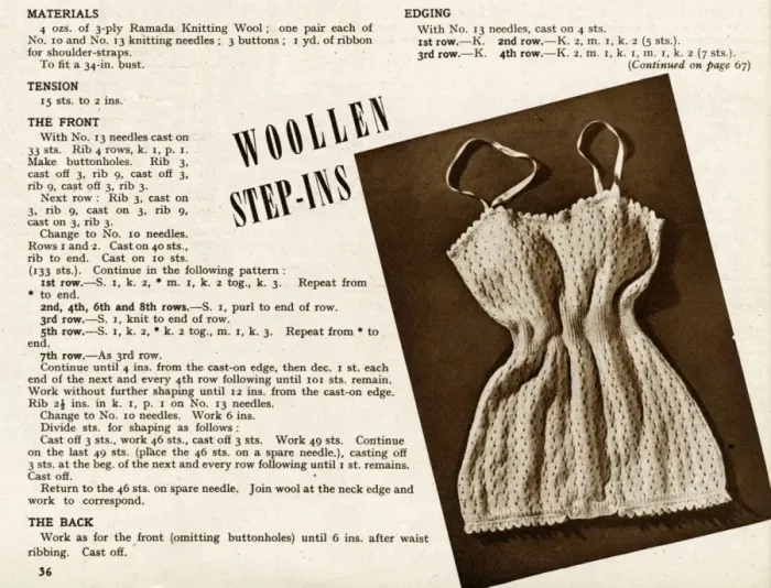Framed Print : Knitting pattern 1945 Framed Print : Knitting pattern 1945