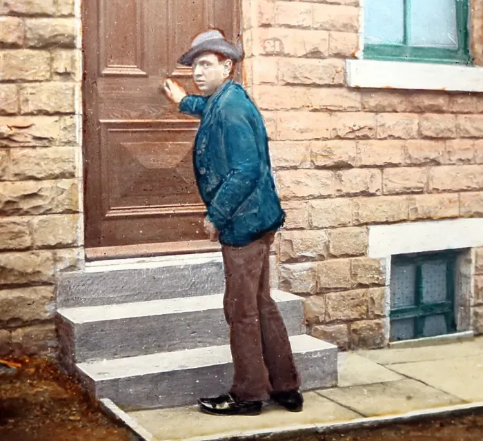 Framed Print : A knocker up, Victorian period Framed Print : A knocker up, Victorian period