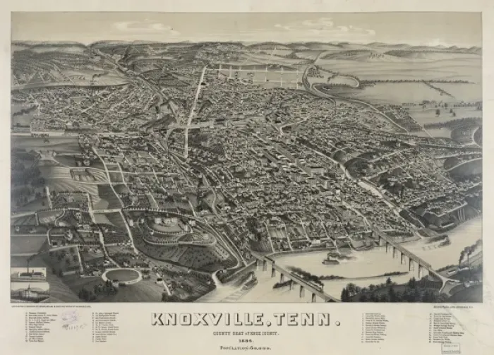 Framed Print : Knoxville, Tenn. county seat of Knox County. 1886. Populati Framed Print : Knoxville, Tenn. county seat of Knox County. 1886. Populati