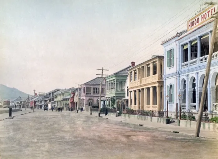 Framed Print : Kobe bund, Japan, circa 1880s Framed Print : Kobe bund, Japan, circa 1880s