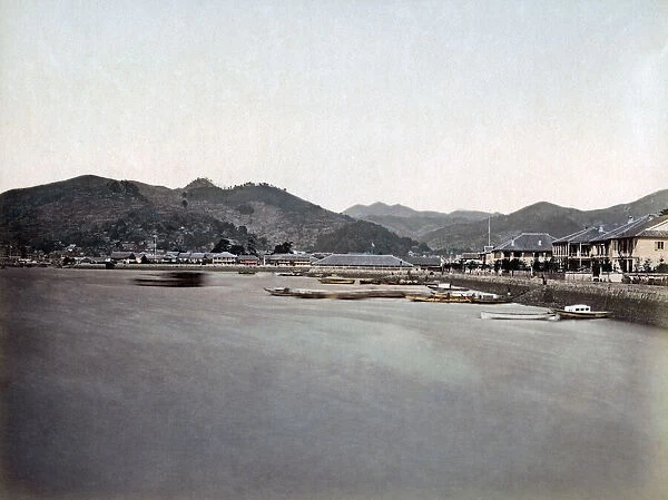 Kobe Bund, Japan, circa 1880s. Date: circa 1880s