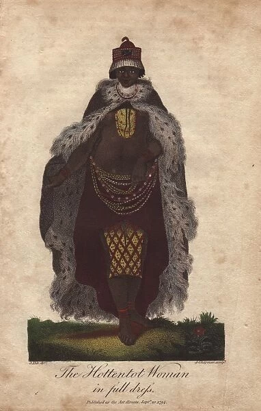 Koisan woman of South Africa in full dress