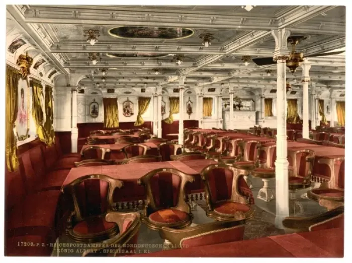 Framed Print : Konig Albert, dining room, first class, North German Lloyd Framed Print : Konig Albert, dining room, first class, North German Lloyd