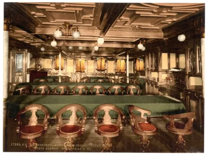 Framed Print : Konig Albert, dining room, second class, North German Lloyd Framed Print : Konig Albert, dining room, second class, North German Lloyd
