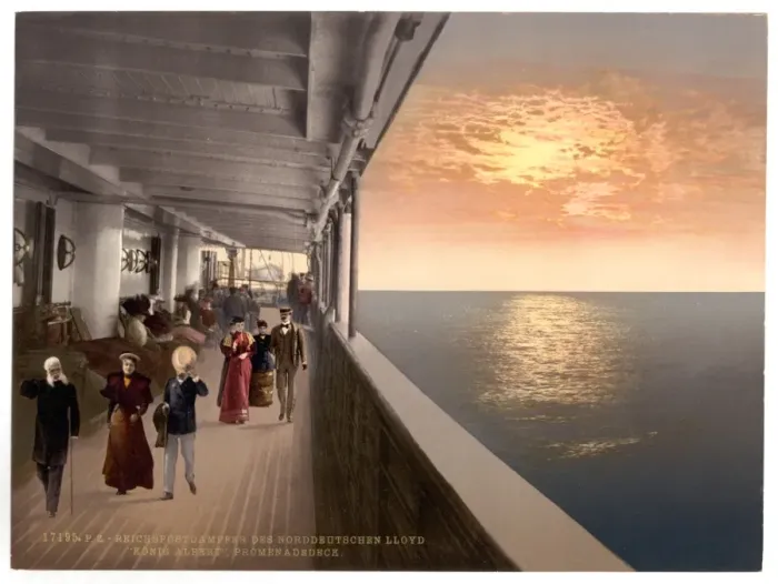 Framed Print : Konig Albert, Promenade Deck, North German Lloyd, Royal Mail Framed Print : Konig Albert, Promenade Deck, North German Lloyd, Royal Mail