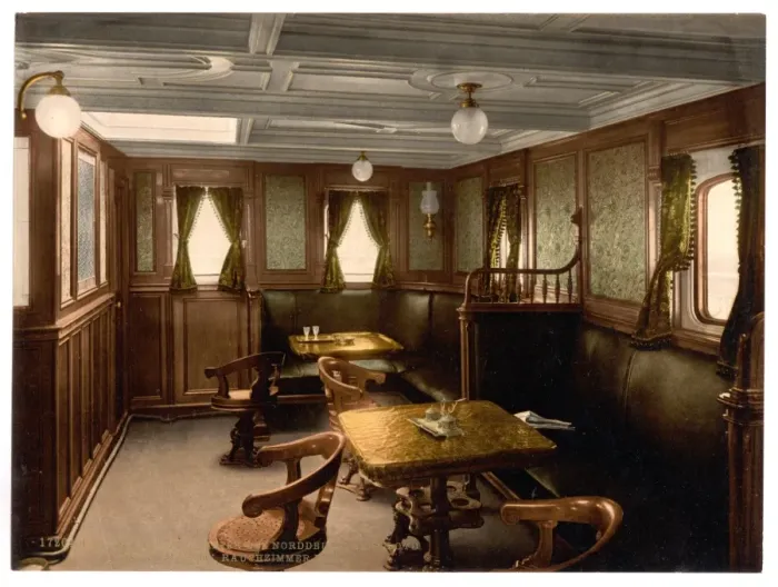 Framed Print : Konig Albert, smoking cabin, second class, North German Lloy Framed Print : Konig Albert, smoking cabin, second class, North German Lloy
