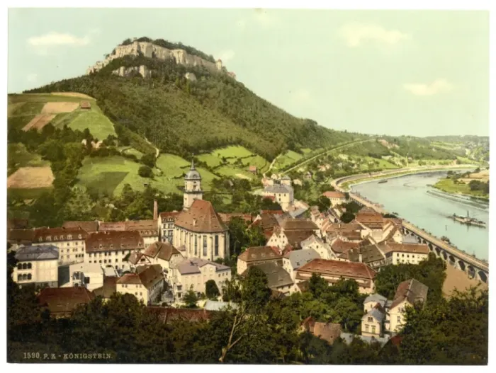 Framed Print : Konigstein and fortress, Saxony, Germany Framed Print : Konigstein and fortress, Saxony, Germany