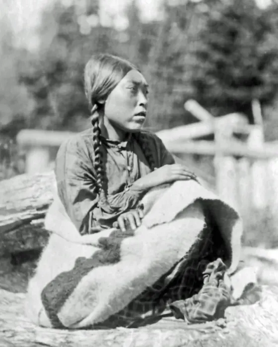 Framed Print : Koskimo woman, Quatsino Sound Framed Print : Koskimo woman, Quatsino Sound