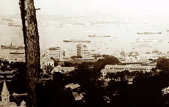 Framed Print : Kowloon from Hong Kong, China, early 1900s Framed Print : Kowloon from Hong Kong, China, early 1900s