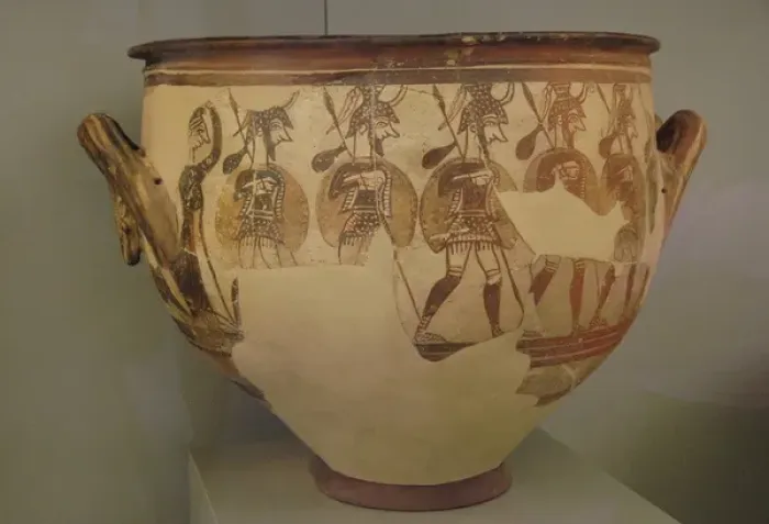 Framed Print : Krater of the Warriors. Dated between 1200-1100 B. C. Mycenae Framed Print : Krater of the Warriors. Dated between 1200-1100 B. C. Mycenae