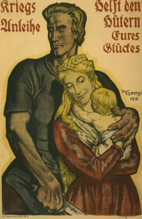 Framed Print : Kriegsanleihe, helft den Hutern eures Gluckes