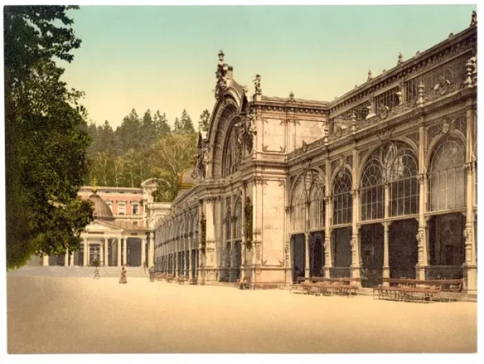 Framed Print : The Kruezbrunnen (i. e. Kreuzbrunnen) Colonnade, Marienbad Framed Print : The Kruezbrunnen (i. e. Kreuzbrunnen) Colonnade, Marienbad