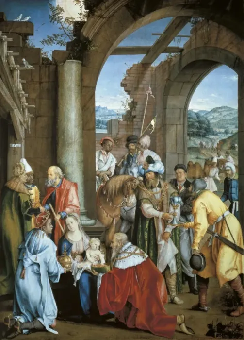 Framed Print : KULMBACH, Hans S&#x33ce0dafn (1480-1522). Adoration