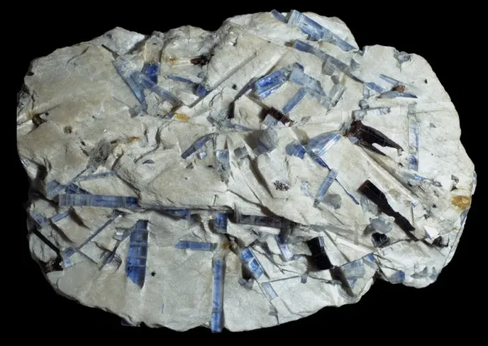 Framed Print : Kyanite comprises of (aluminum silicate) and shares this composition with both sillimanite Framed Print : Kyanite comprises of (aluminum silicate) and shares this composition with both sillimanite