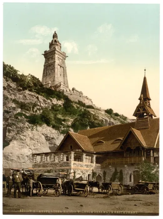 Framed Print : Kyffhauser and monument and restaurant, Thuringia, Germany Framed Print : Kyffhauser and monument and restaurant, Thuringia, Germany