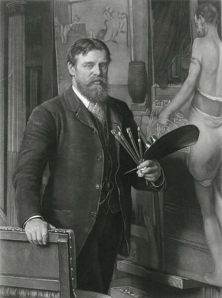 L Alma Tadema R. A. in his studio