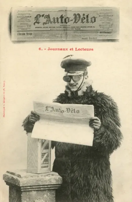 Framed Print : L Auto-Velo newspaper and reader Framed Print : L Auto-Velo newspaper and reader