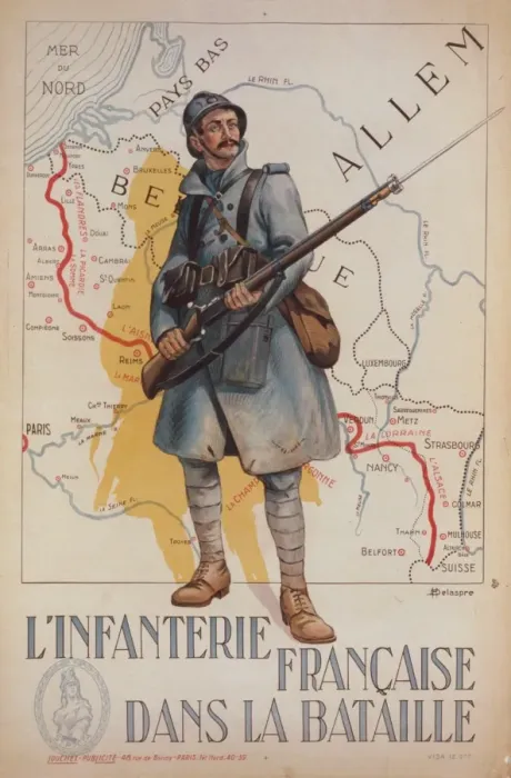 Framed Print : L infanterie francaise dans la bataille Framed Print : L infanterie francaise dans la bataille