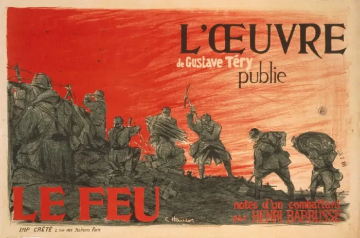 Framed Print : L Oeuvre de Gustave Tery publie Le Feu notes d un combatta
