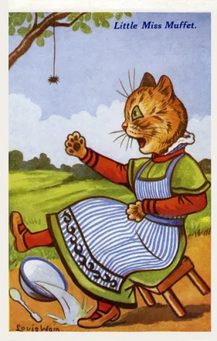 Framed Print : L Wain. Little Miss Muffett Framed Print : L Wain. Little Miss Muffett