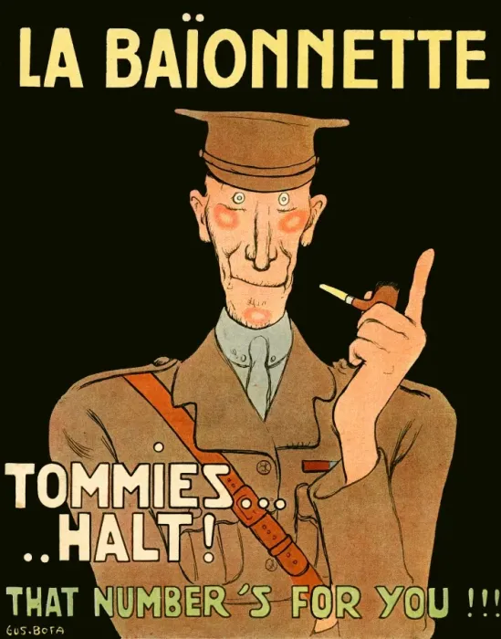 Framed Print : La Baionnette cover - French impression of British officer Framed Print : La Baionnette cover - French impression of British officer