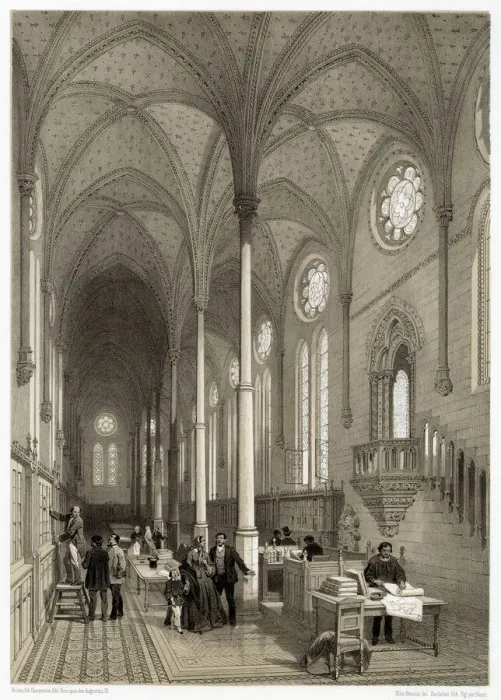 Framed Print : La Bibliotheque du Conservatoire des Arts et Metiers is housed in the former refectory of Framed Print : La Bibliotheque du Conservatoire des Arts et Metiers is housed in the former refectory of