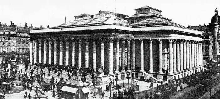 Framed Print : La Bourse, Paris, France, early 1900s Framed Print : La Bourse, Paris, France, early 1900s