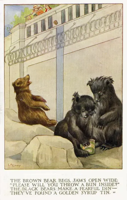 Framed Print : LA Govey. Feeding the bears Framed Print : LA Govey. Feeding the bears