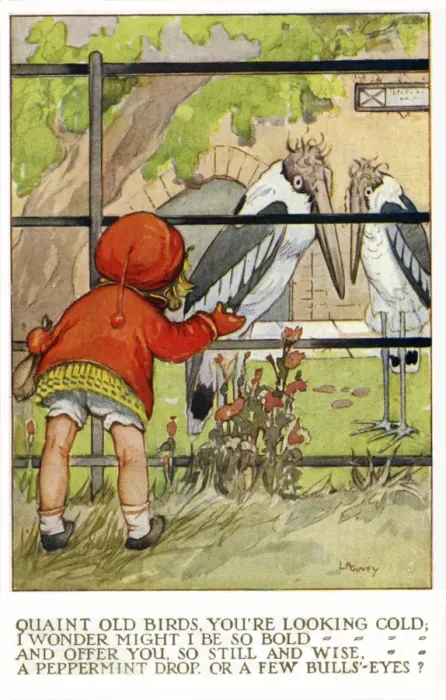 Framed Print : LA Govey. Peering at storks Framed Print : LA Govey. Peering at storks