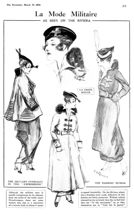 Framed Print : La Mode Militaire, as seen on the riviera - WW1 fashion Framed Print : La Mode Militaire, as seen on the riviera - WW1 fashion